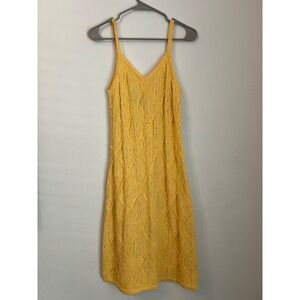 Coogi Australia Knit Dress Sleeveless Yellow Mini Bodycon Size M